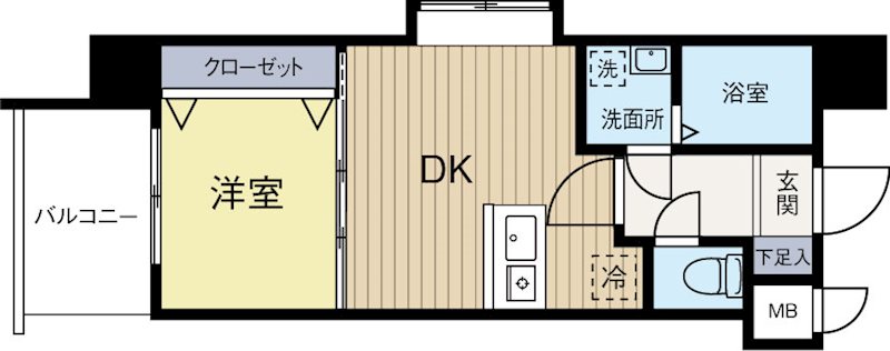 ギャランティー21博多ORIENTBLDNo.66 918号室 間取り