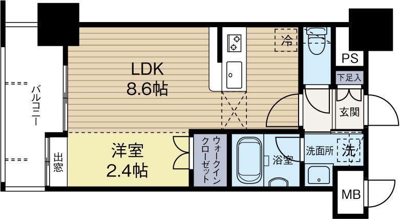 アクタス福岡県庁前グラシア 202号室 間取り