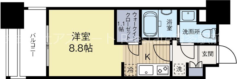 パークアクシス福岡県庁前 間取り図