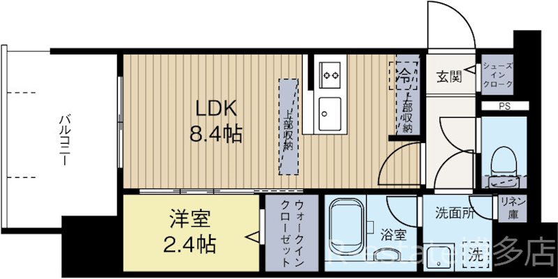 グランフォーレ博多ウォーターフロント 801号室 間取り