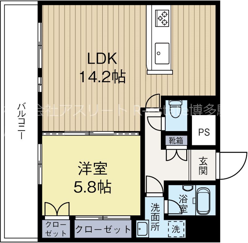 リファレンス東公園 507号室 間取り