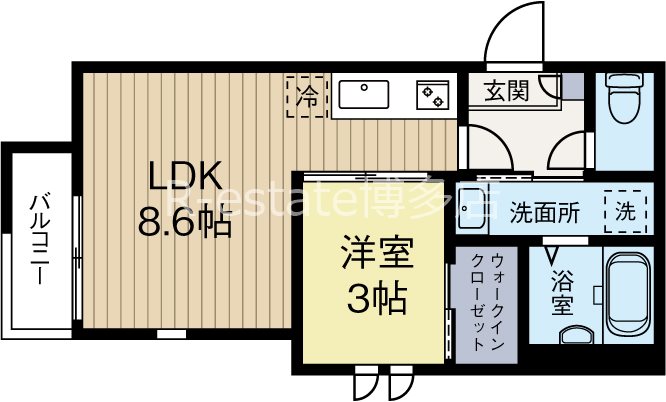 REGALEST箱崎宮前 101号室 間取り