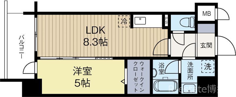 モダンパラッツォ博多sur 601号室 間取り
