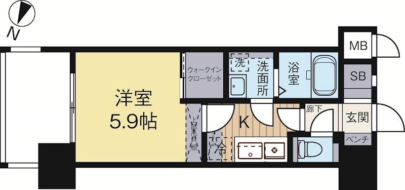 サヴォイラサブリエール 1407号室 間取り