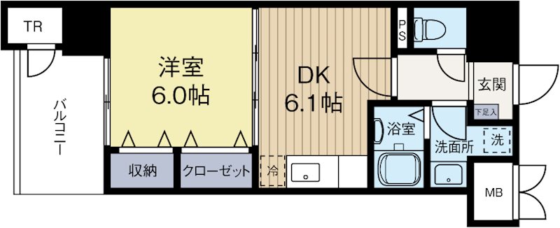 ポルトデュボヌール 1005号室 間取り