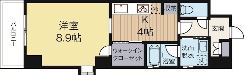 アベラシオン警固 501号室 間取り