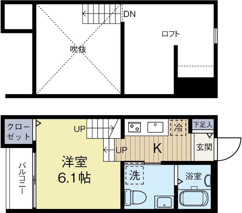 アオトゥーレ吉塚 203号室 間取り