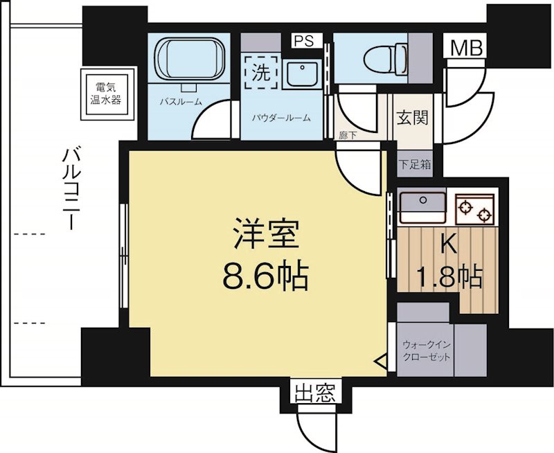 アクタス薬院3 404号室 間取り