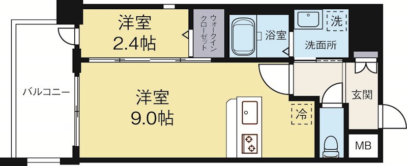 ルブラン箱崎 602号室 間取り