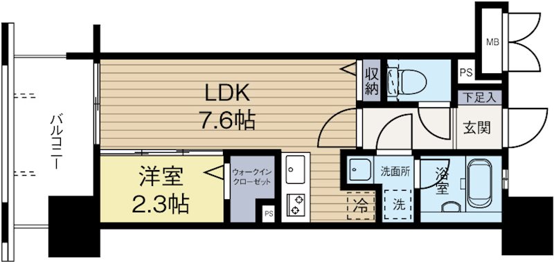 アクタス箱崎ステーションコート 802号室 間取り