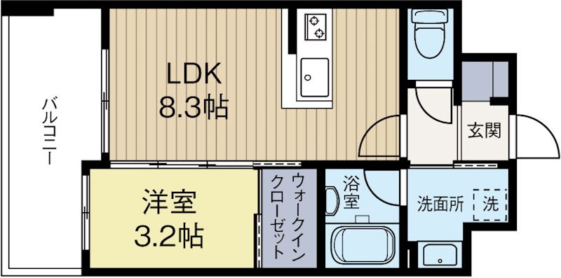 アクシオン吉塚プレミアム 202号室 間取り