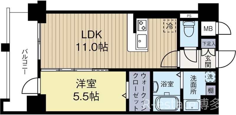 エルグランド吉塚 501号室 間取り