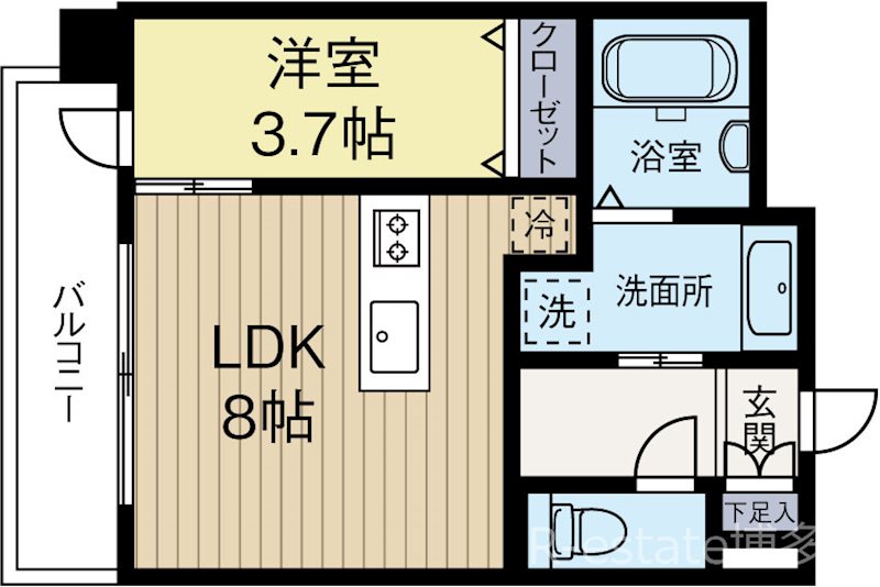 イクシオン美野島 702号室 間取り
