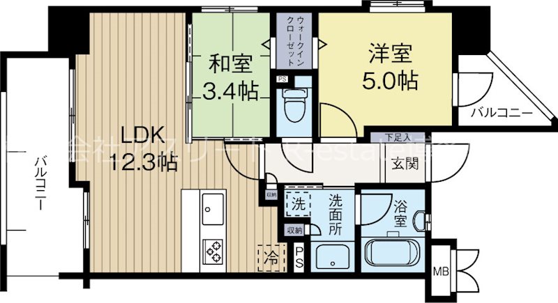 アクタス箱崎ステーションコート 801号室 間取り