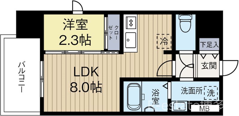 アスシード大手門 1102号室 間取り