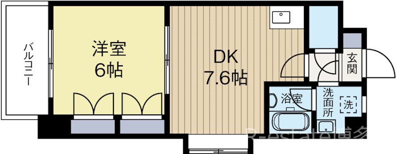 コンドミニアムステーションサイド博多 601号室 間取り