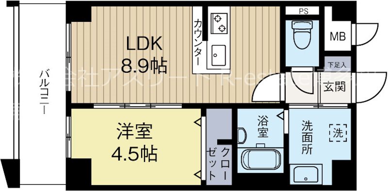 エルヴィータ箱崎 305号室 間取り