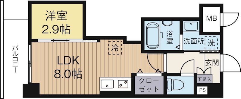 ライフプラン赤坂 703号室 間取り