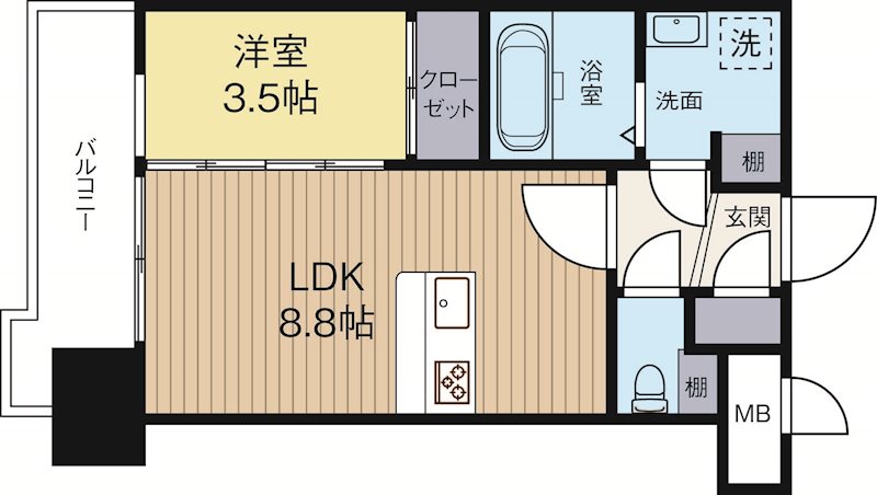ラファセベルシード博多 706号室 間取り