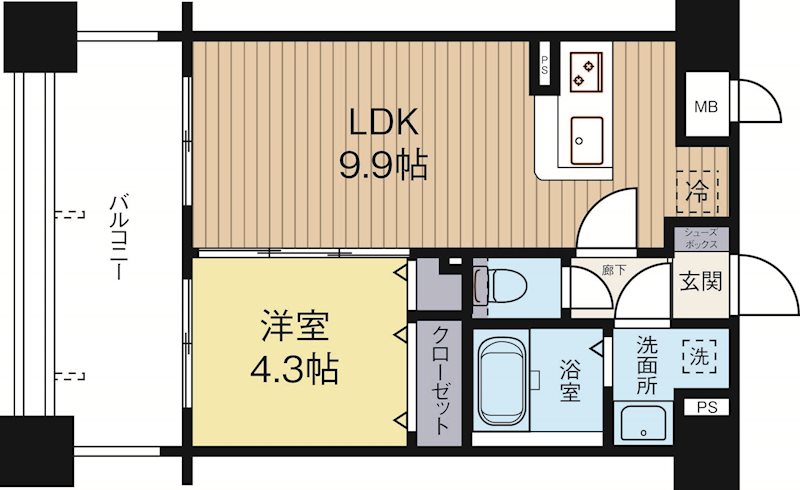 サヴォイグランデス 502号室 間取り