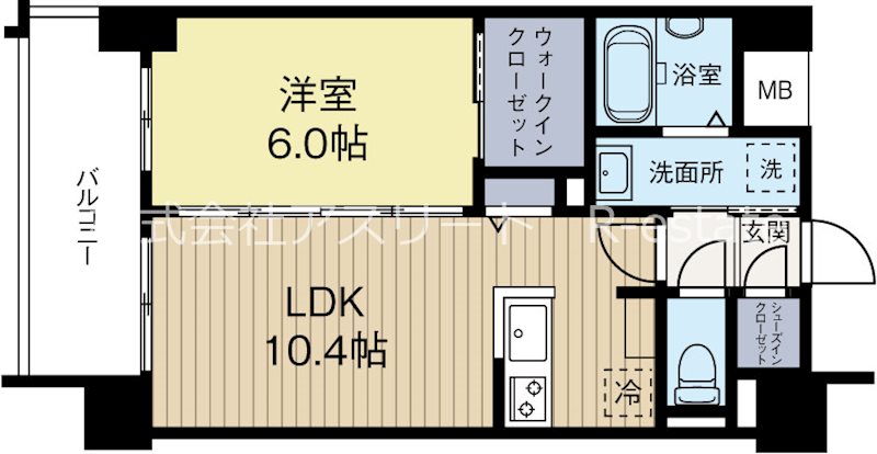 S-RESIDENCE中呉服 805号室 間取り