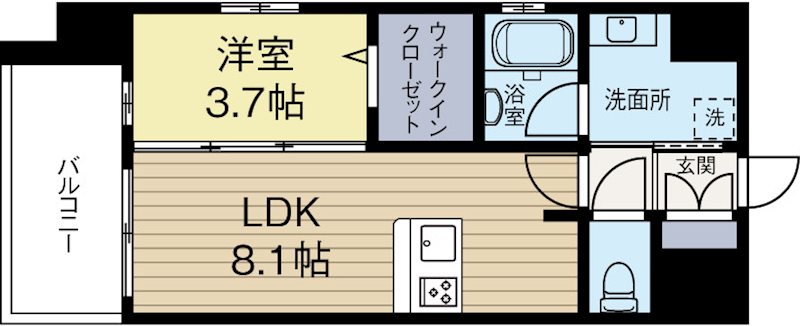 ランディックK320 801号室 間取り