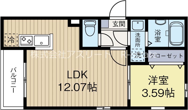 Q-STAGE住吉 203号室 間取り