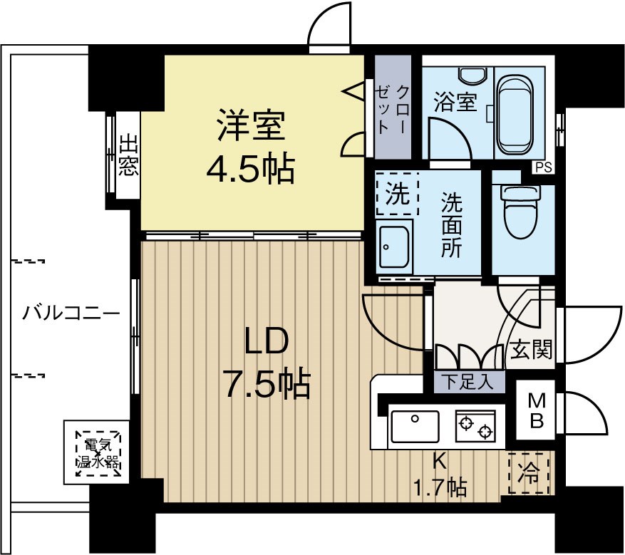 アクタス薬院3 1503号室 間取り