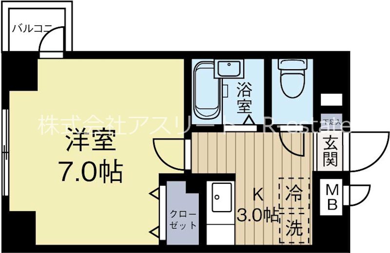 奈良屋アネックス 701号室 間取り