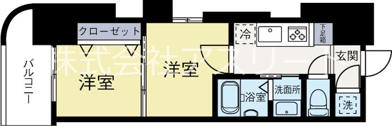 No.102CLUBORIENT 422号室 間取り