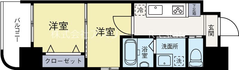 No.102CLUBORIENT 710号室 間取り