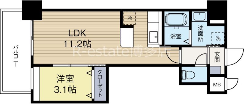 ルピナス天神 302号室 間取り