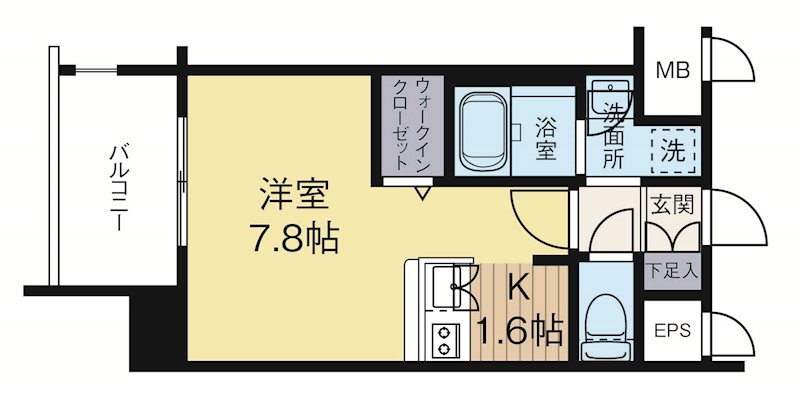 エンクレストベイ天神EAST 1302号室 間取り