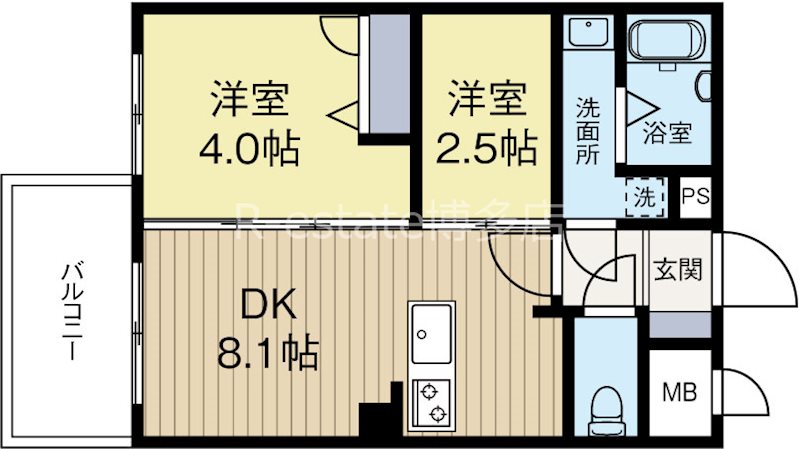 MODERN PALAZZO平尾path 108号室 間取り