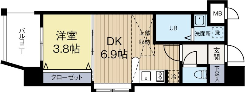 ギャランティー21博多ORIENTBLDNo.66 1201号室 間取り