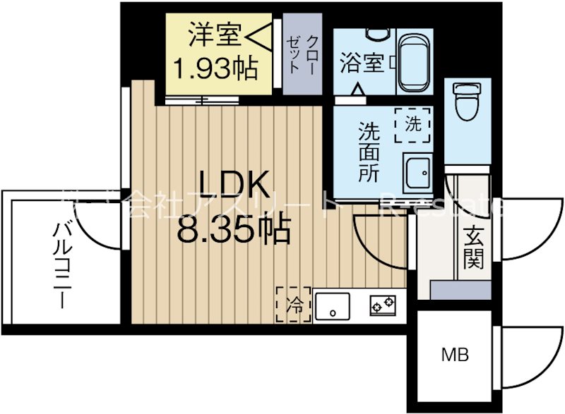 モダンパラッツォ平尾 802号室 間取り