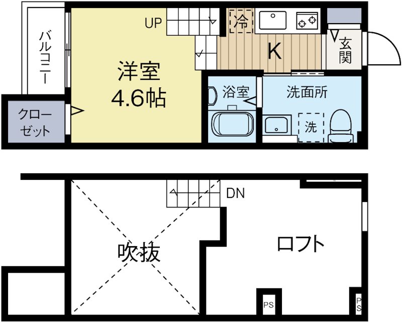 DolceVita竹下 103号室 間取り