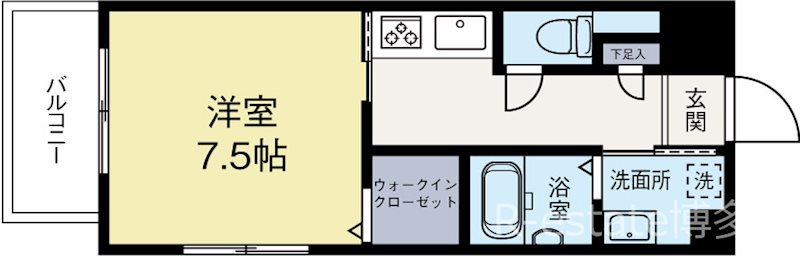 Forest福岡県庁前 201号室 間取り