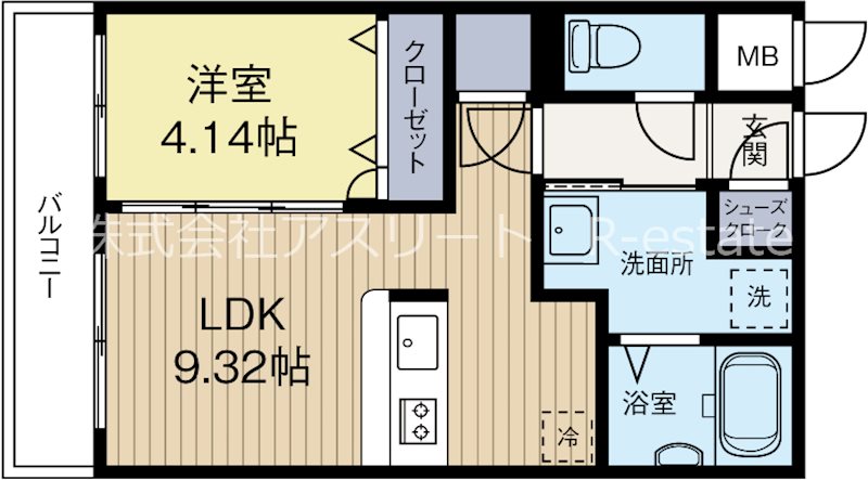 Calm Rivi&egrave;re箱崎 206号室 間取り