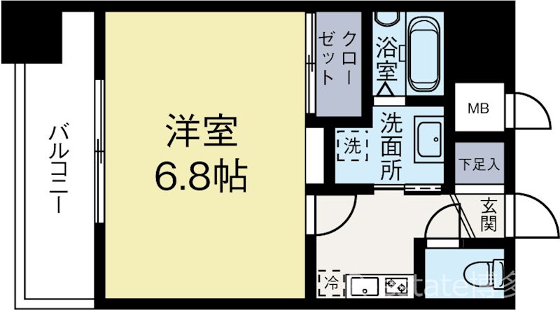 DSタワー大博通り 1105号室 間取り