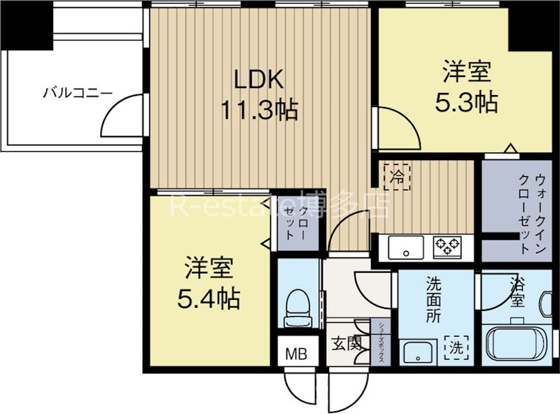 ウインステージ博多駅南 403号室 間取り