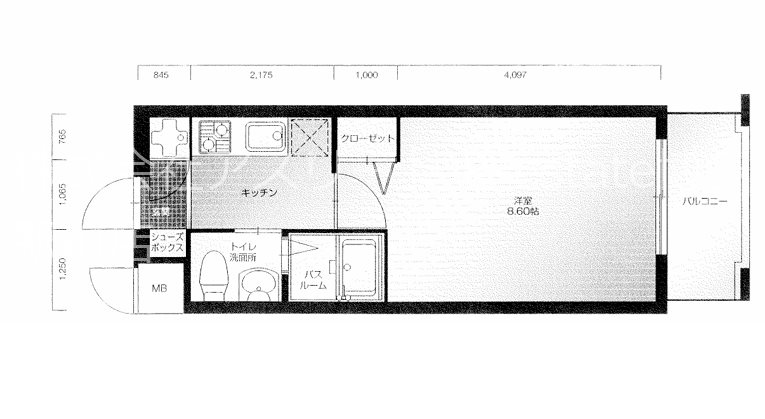 ローズモントフレア天神南 402号室 間取り