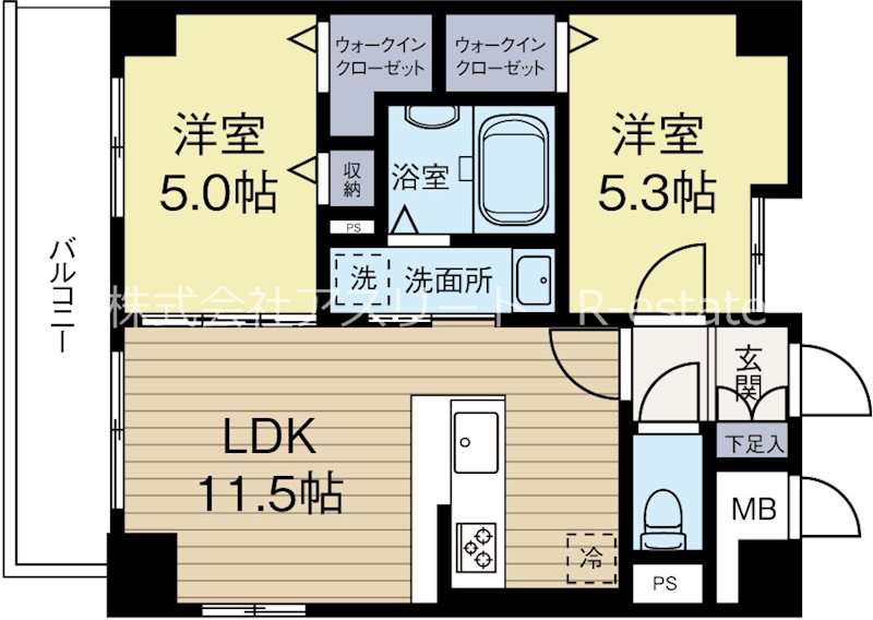 リエゾン東比恵 201号室 間取り