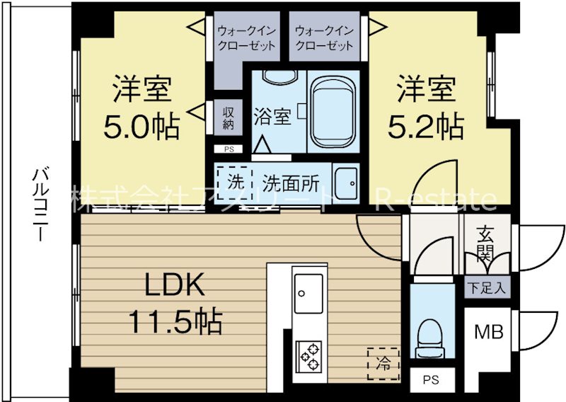 リエゾン東比恵 間取り図