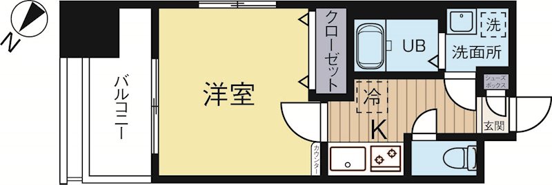 エンクレスト博多駅前3 1301号室 間取り