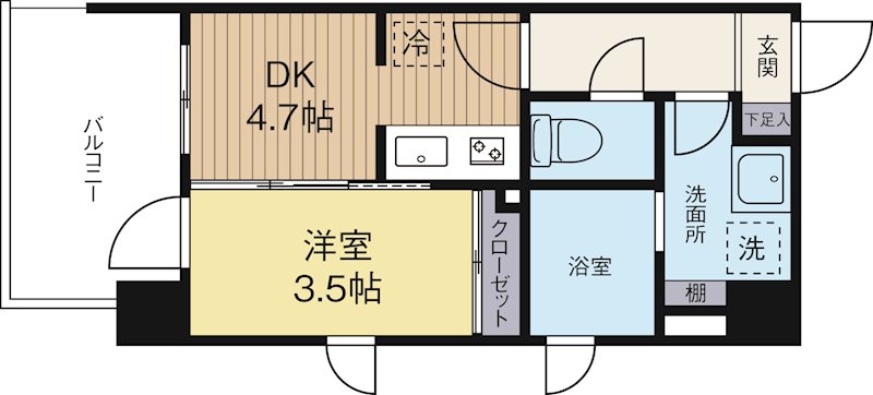 ヴィラージュ天神南ストリート 801号室 間取り