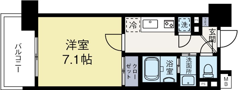 ウィルドゥ中洲 415号室 間取り