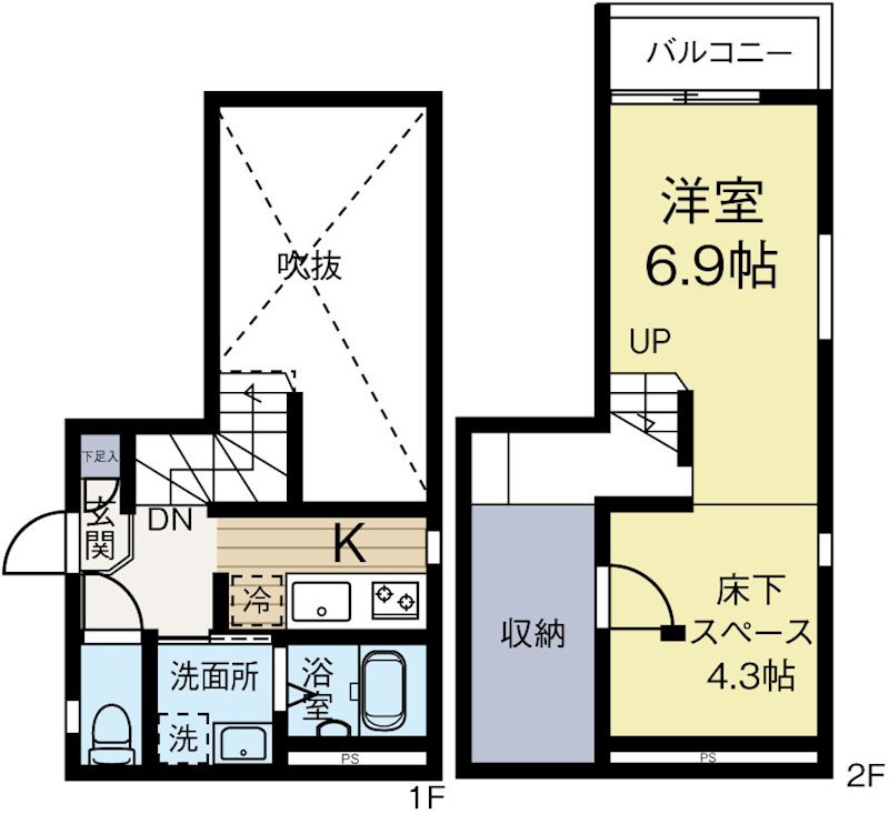 ヴィクトワール吉塚 201号室 間取り