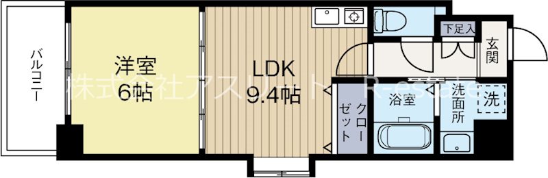 クレベール博多 1001号室 間取り