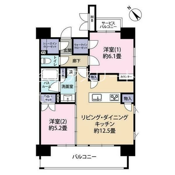 クリオラベルヴィ呉服町 ウエスト 間取り図